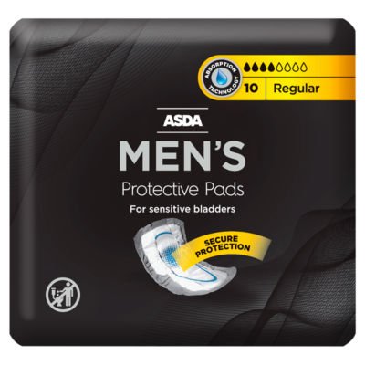 ASDA Men's Protective Pads Regular 10 Pack - British product