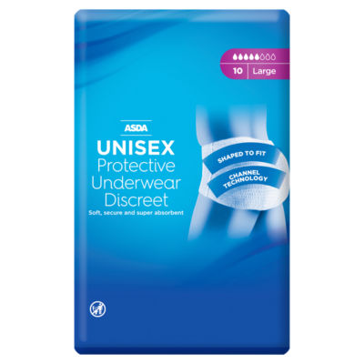 ASDA Unisex Stor absorberende beskyttende undertøy 10-pakning