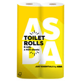 ASDA toilet rolls 6-pack 2-ply 400 sheets (British brand)