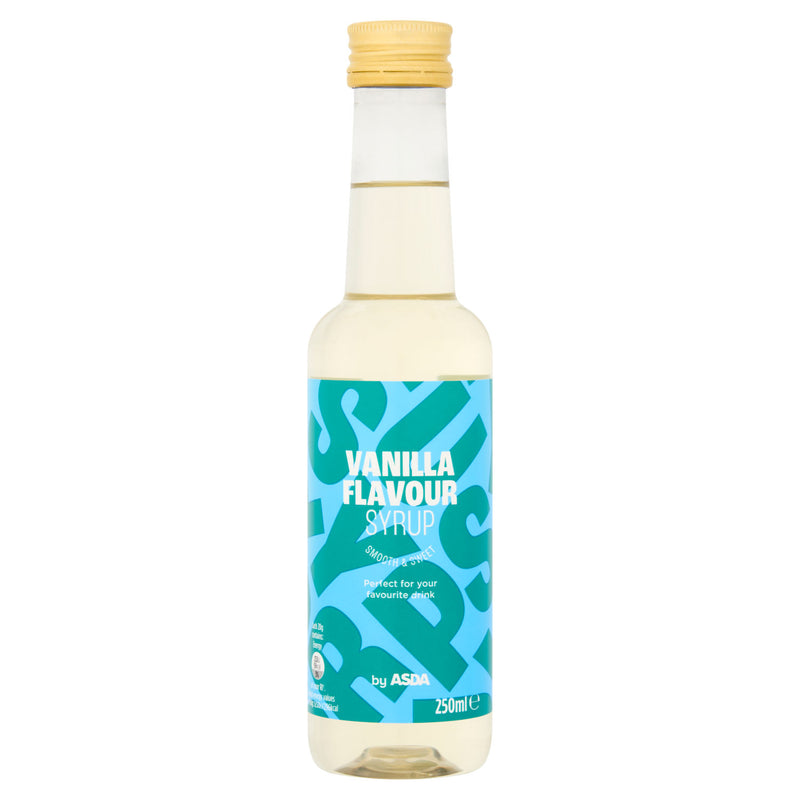 ASDA Vanilla Flavour Syrup 250ml, imported from the UK