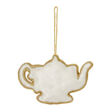 Fortnum's embroidered teapot decoration Christmas ornament, UK version