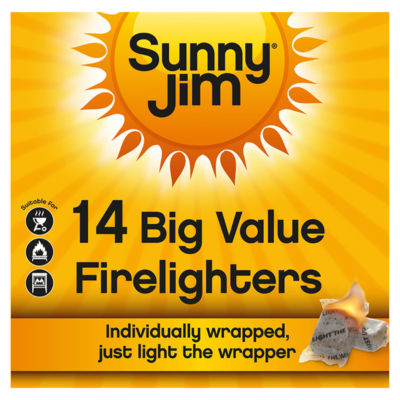 Sunny Jim Big Value firelighters 14 count wrapped (British brand)