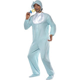 Superdrug Smiffys Baby Boy Romper Costume Blue with Fleece Bodysuit Bonnet and Bib- Buy online at McGrocer