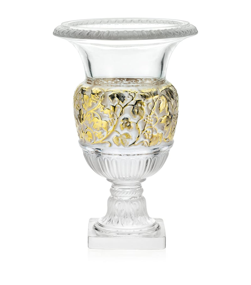 Lalique Versailles Gold-Stamped Vase 34.5cm, UK version