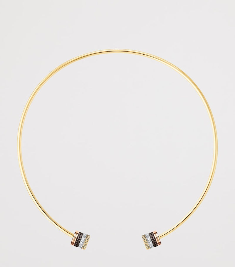 Boucheron Quatre Classique open necklace yellow gold diamond, UK version