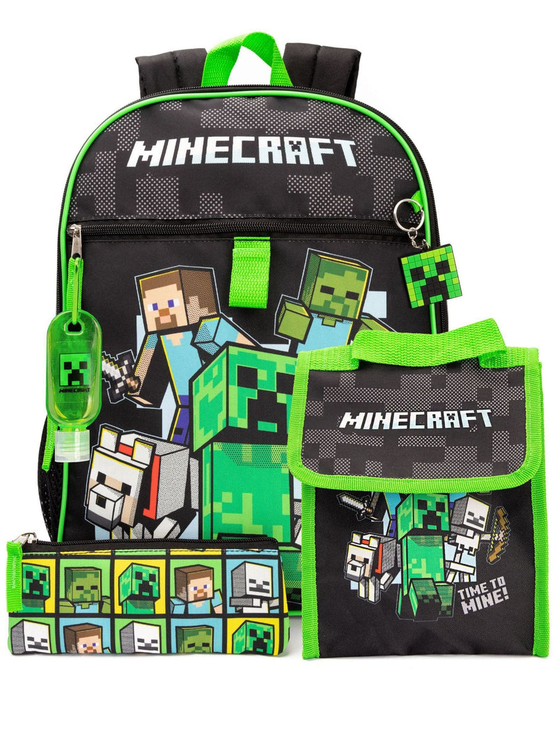 Vanilla Underground Minecraft backpack set in black (British brand)