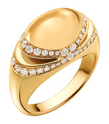 Harrods Bvlgari Yellow Gold and Diamond Cabochon Ring- Buy online at McGrocer