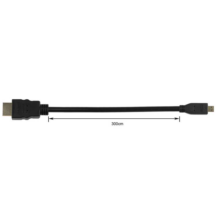 Micro HDMI cable black 3m, UK version