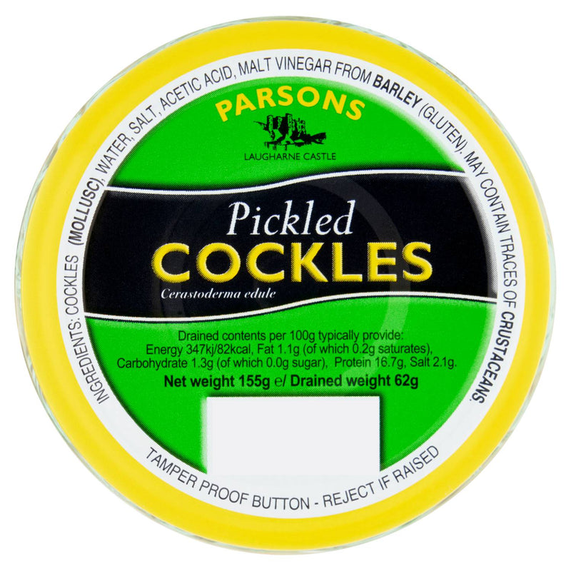 Parsons pickled cockles 155g, imported from the UK