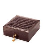 Aspinal Of London croc-embossed leather watch roll - British product