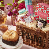 Mother's Joy hamper with tea, shortbread, panettone, and preserve, imported from the UK