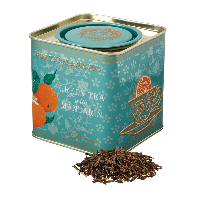 Green tea with mandarin loose leaf caddy 125g (British brand)