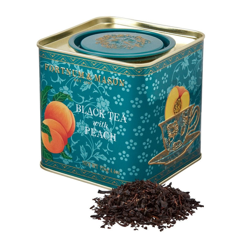 Black tea with peach loose leaf caddy 125g (British brand)