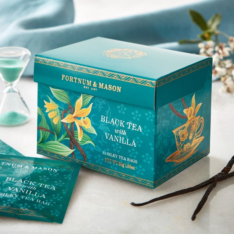 Black tea with vanilla silky tea bags 30g - British product