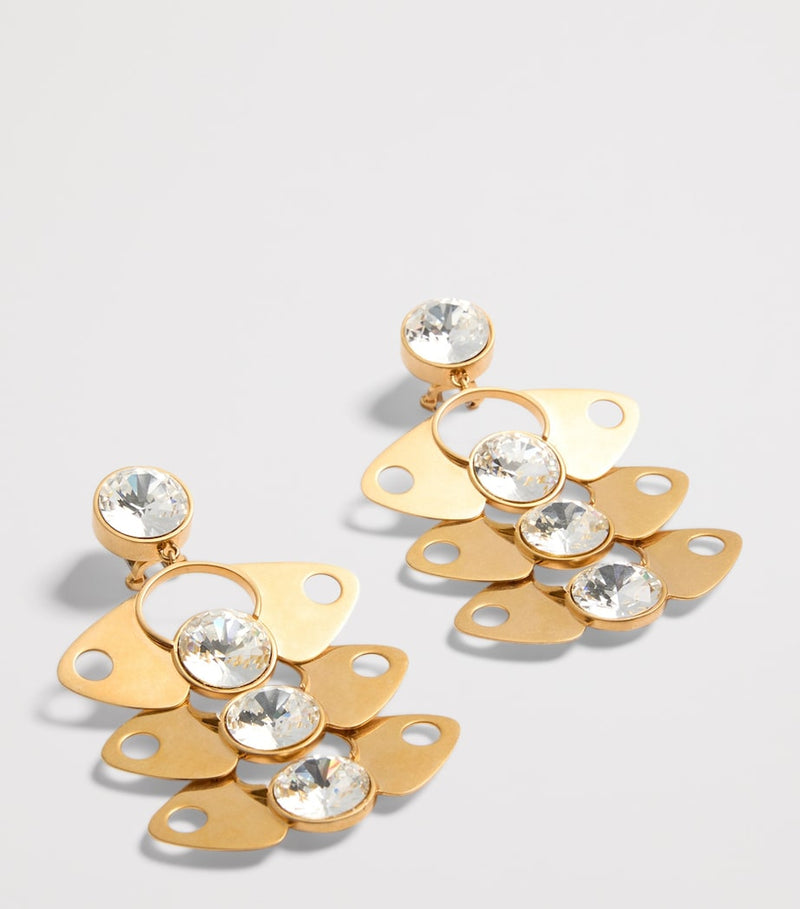 Valentino Garavani crystal-embellished drop earrings (British brand)
