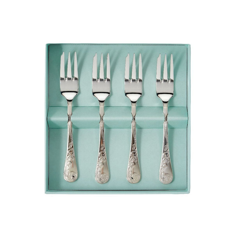 Fortnum's silver-plated pastry forks, set of 4 (British brand)