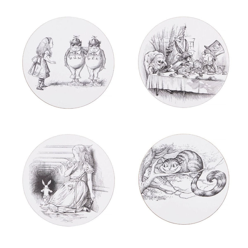 Rory Dobner Alice in Wonderland coasters set of 4 (British brand)