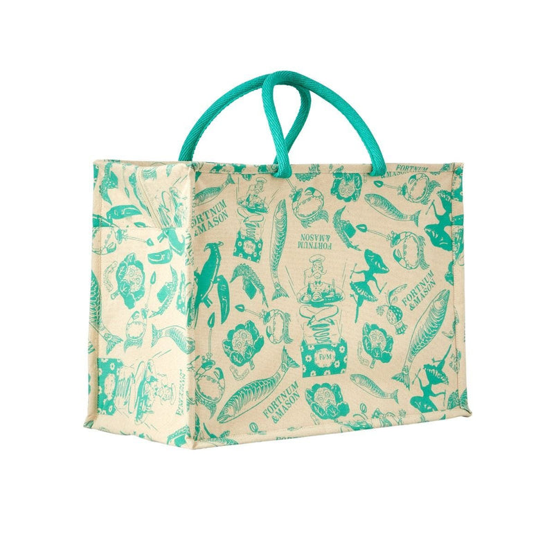 Fortnum's cotton cool bag with vintage print, imported from the UK