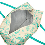 Fortnum's cotton cool bag with vintage print, imported from the UK