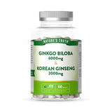 Holland & Barrett Nature's Truth Ginkgo Biloba 6000mg and Korean Ginseng 2000mg Dietary Supplement 60 Tablets- Buy online at McGrocer