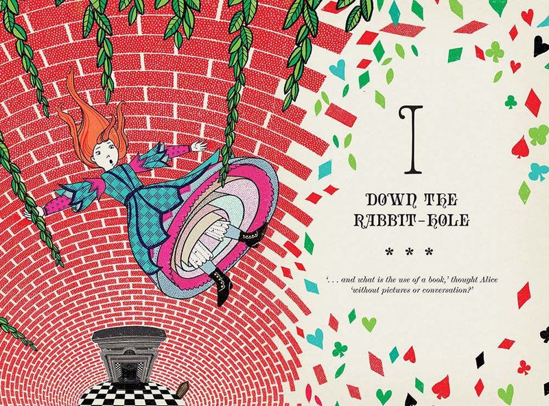 Alice in Wonderland illustrated book by Lewis Carroll MinaLima - imported from the UK