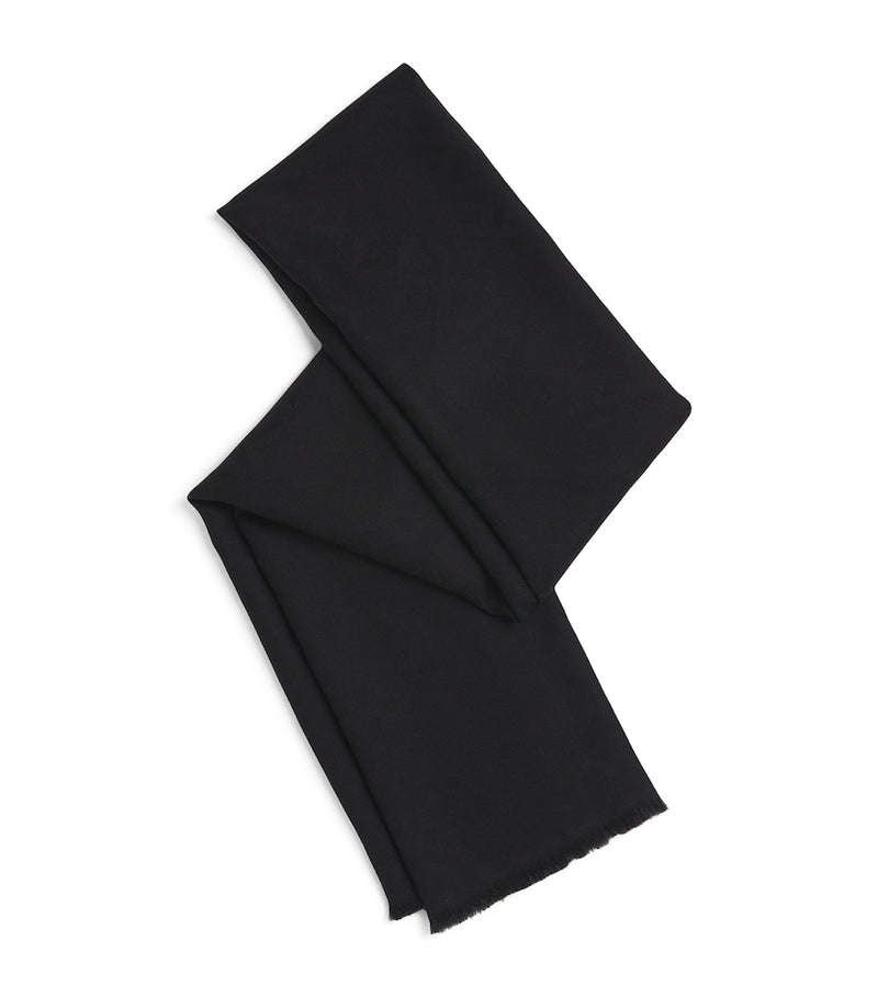 Harrods wool geometric jacquard scarf (British brand)