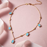 fortnum Missoma Lena Charm Choker Turquoise Gold Vermeil Necklace 38cm- Buy online at McGrocer