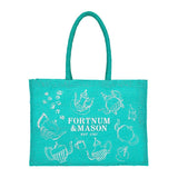 Fortnum's decorative teapot tote bag cotton jute, UK version