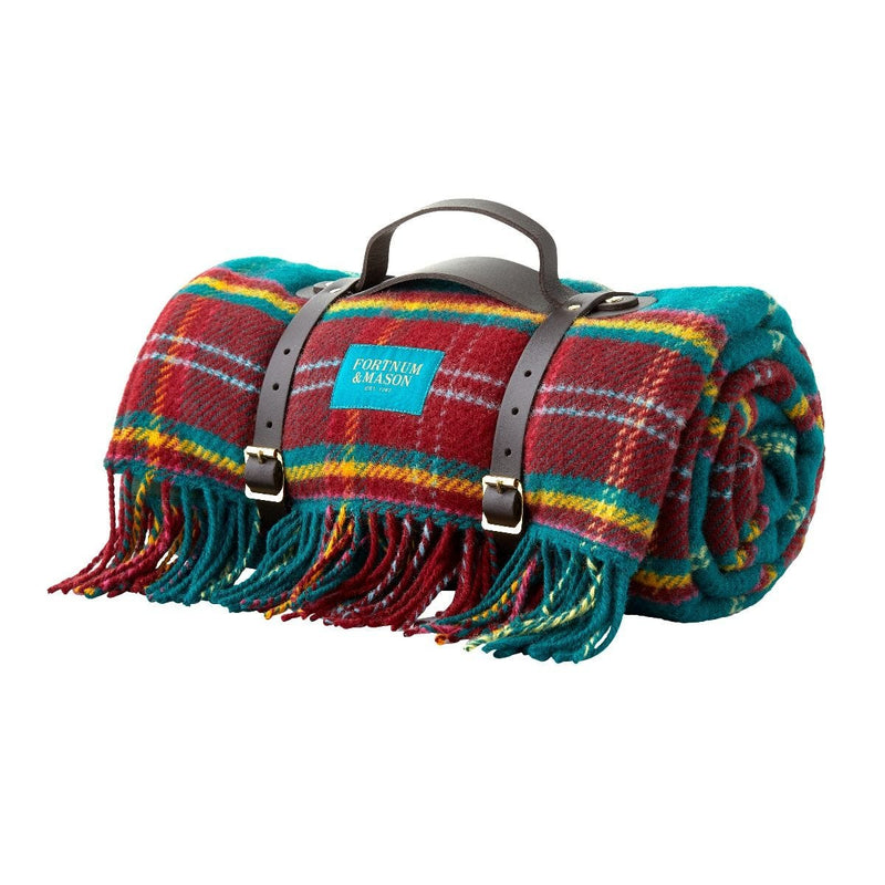 Fortnum's tartan waterproof picnic blanket 150cm x 183cm, imported from the UK