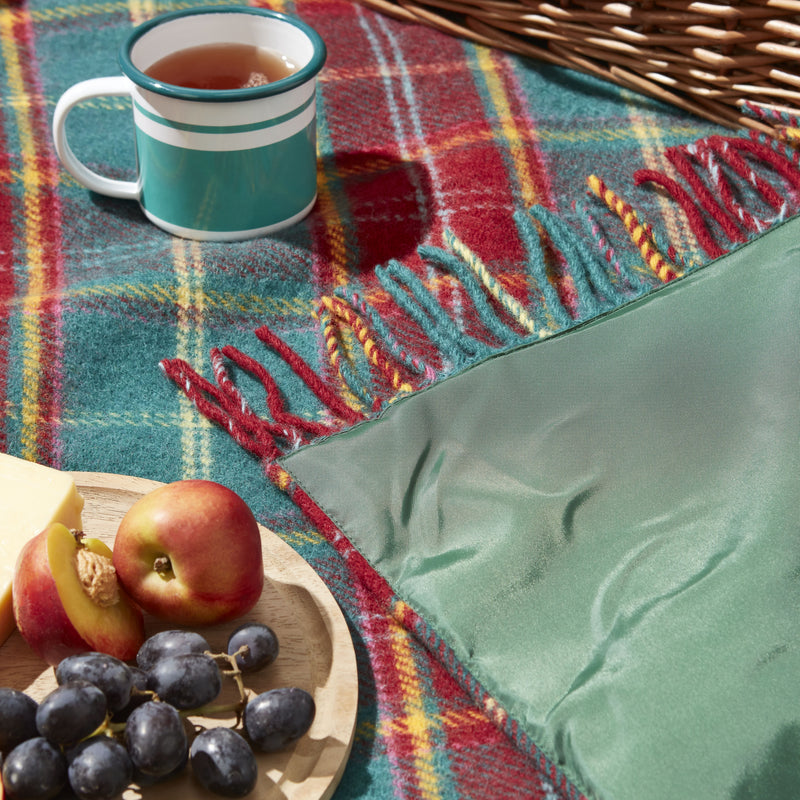Fortnum's tartan waterproof picnic blanket 150cm x 183cm, imported from the UK