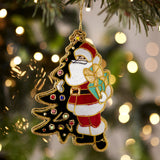 fortnum Fortnum's Embroidered Father Christmas Decoration 13cm- Buy online at McGrocer