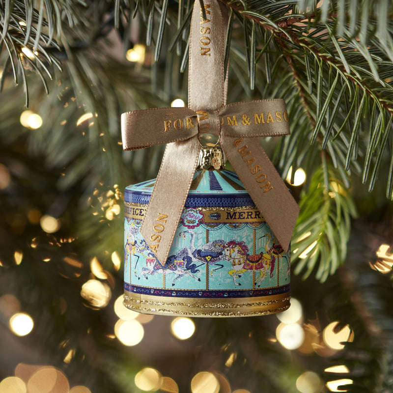 Fortnum's Christmas carousel glass ornament 6cm - British product