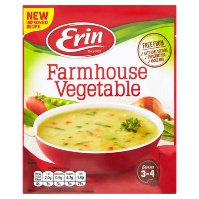 Erin Simmer farmhouse vegetable soup mix 75g, imported from the UK