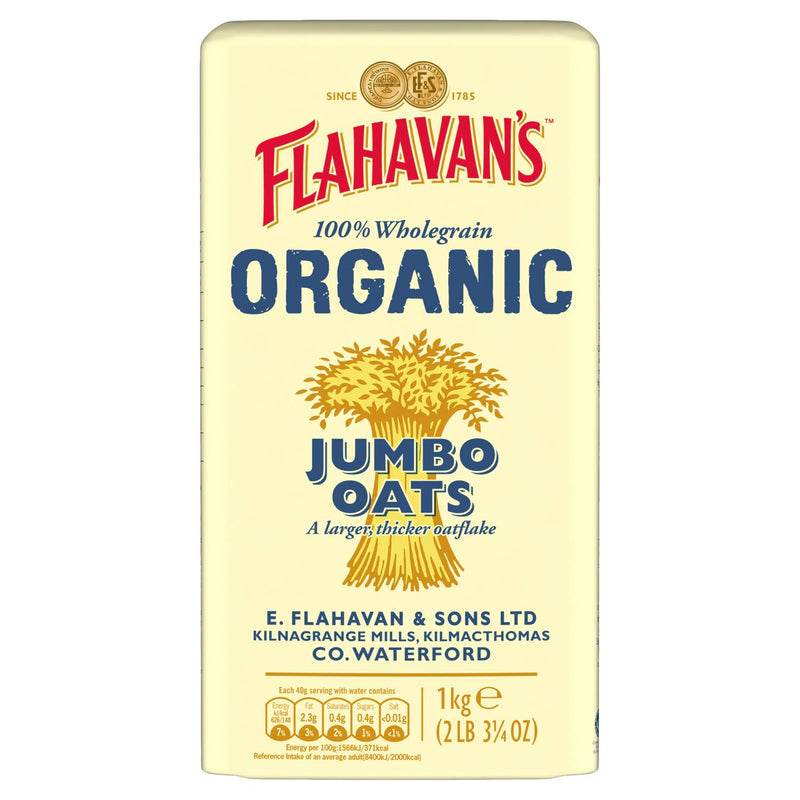 Flahavan's Organic Jumbo Oats 1kg, UK version