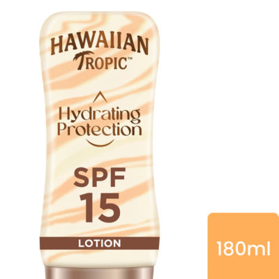 ASDA Hawaiian Tropic Hydrating Protection Lotion SPF15 Sun Cream 180ml- Buy online at McGrocer