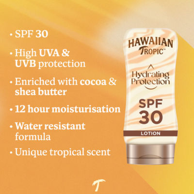 Hawaiian Tropic sunscreen lotion SPF 30 180ml - British product