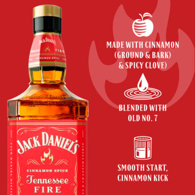 Jack Daniel's Tennessee Fire cinnamon whiskey 70cl, UK version