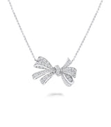 Harrods Graff Tilda's Bow Diamond White Gold Necklace 46cm- Buy online at McGrocer