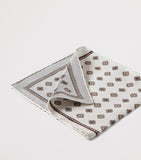 Brunello Cucinelli silk medallion pocket square 35cm, imported from the UK