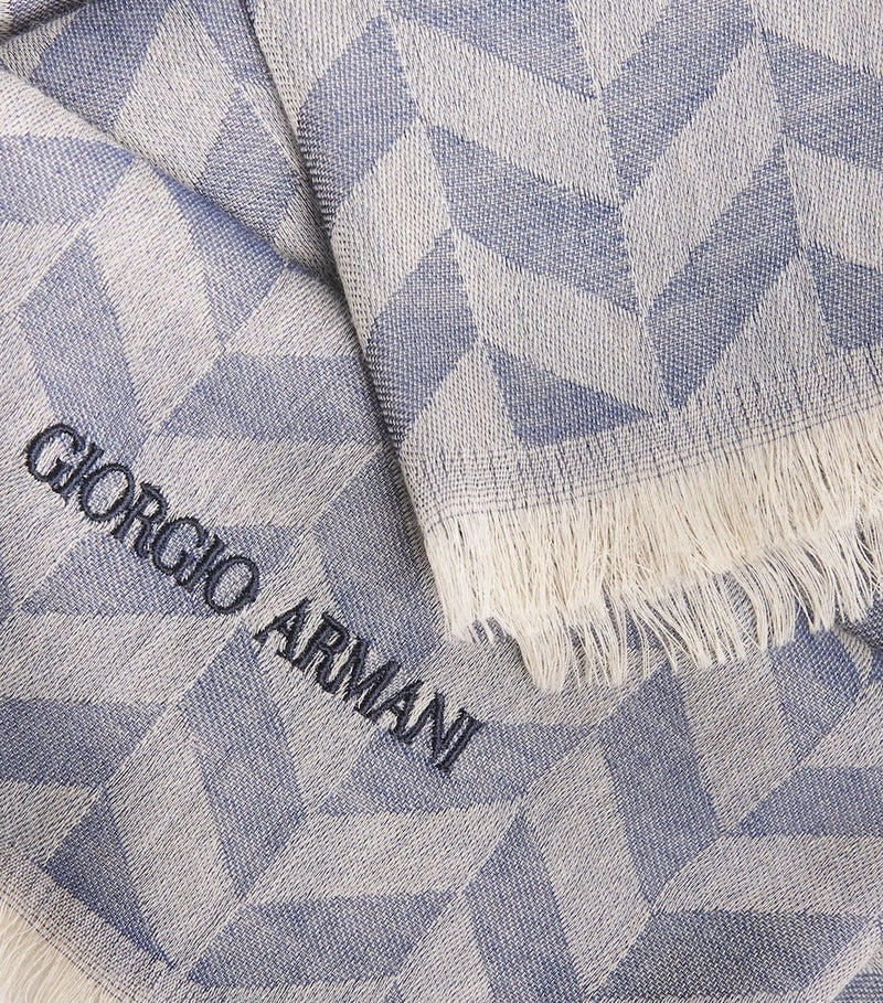 Giorgio Armani jacquard cashmere scarf, imported from the UK