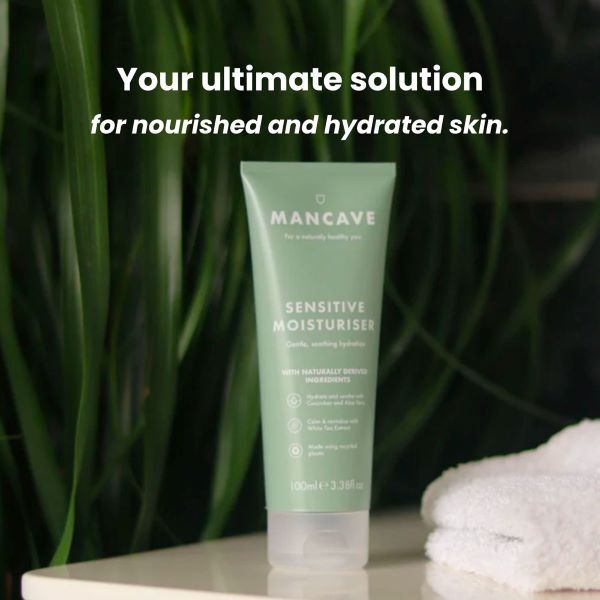 ManCave Sensitive Moisturiser 100ml, imported from the UK