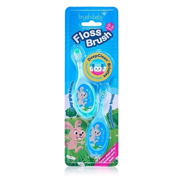 Brush Baby baby toothbrush double pack pink teal - British product