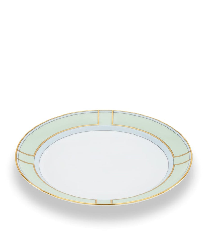 GINORI 1735 porcelain side plate in green 24cm, UK version