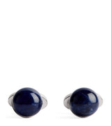 Harrods Babette Wasserman Rhodium-Plated Sodalite Power Orb Cufflinks- Buy online at McGrocer