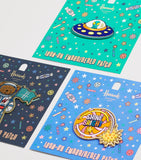 Harrods Pop Rocket Shine Bright iron-on embroidered patch, imported from the UK