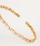 Suzanne Kalan Classic bangle with baguette diamonds in yellow gold (British brand)