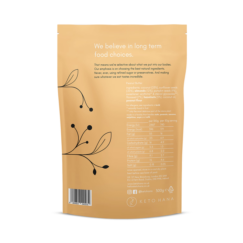 Keto Hana Peanut Butter Granola 300g, UK version
