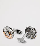 Tateossian sterling silver black diamond cufflinks, UK version