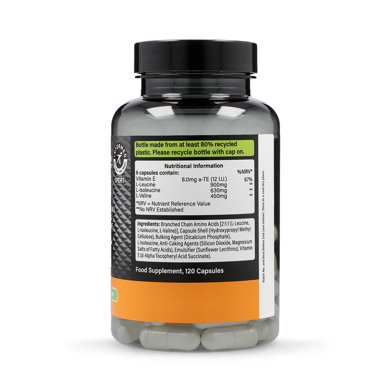 BCAA capsules branched chain amino acids 120 count - British product
