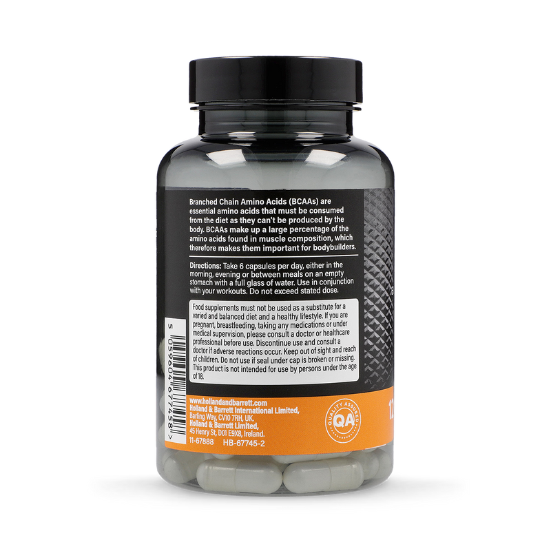 BCAA capsules branched chain amino acids 120 count - British product
